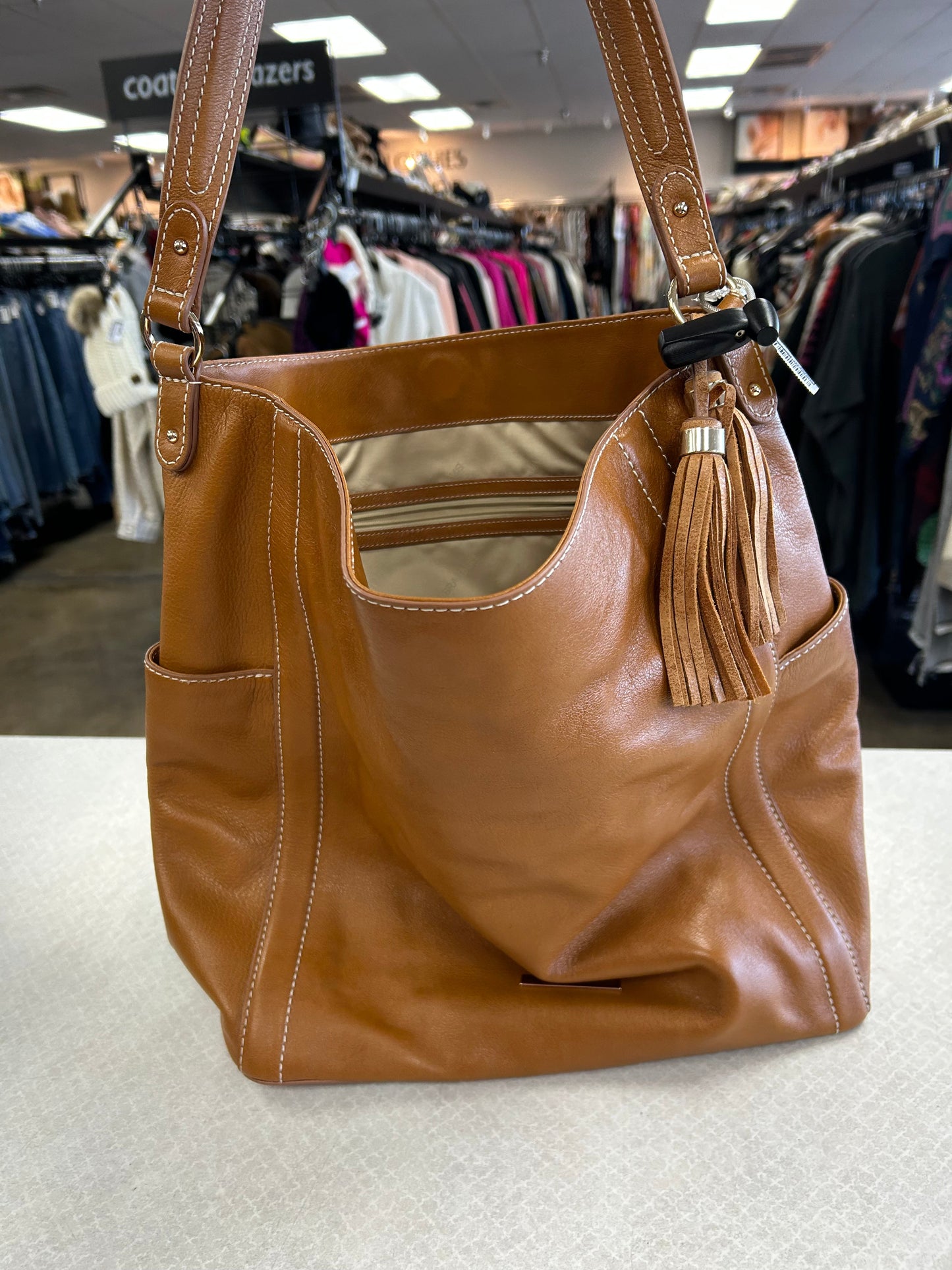 Handbag Designer By Brahmin In Brown, Size:Large
