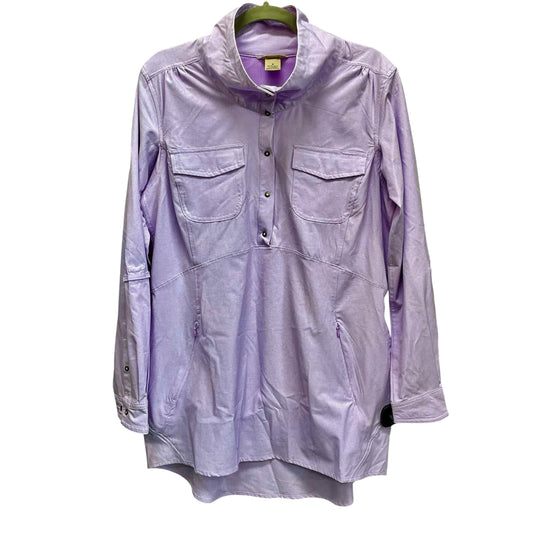 Athletic Top Long Sleeve Collar By Duluth Trading In Purple, Size: S