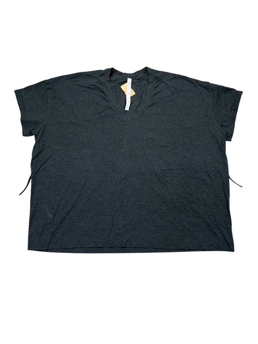 Athletic Top Ss By Lululemon In Grey, Size:M