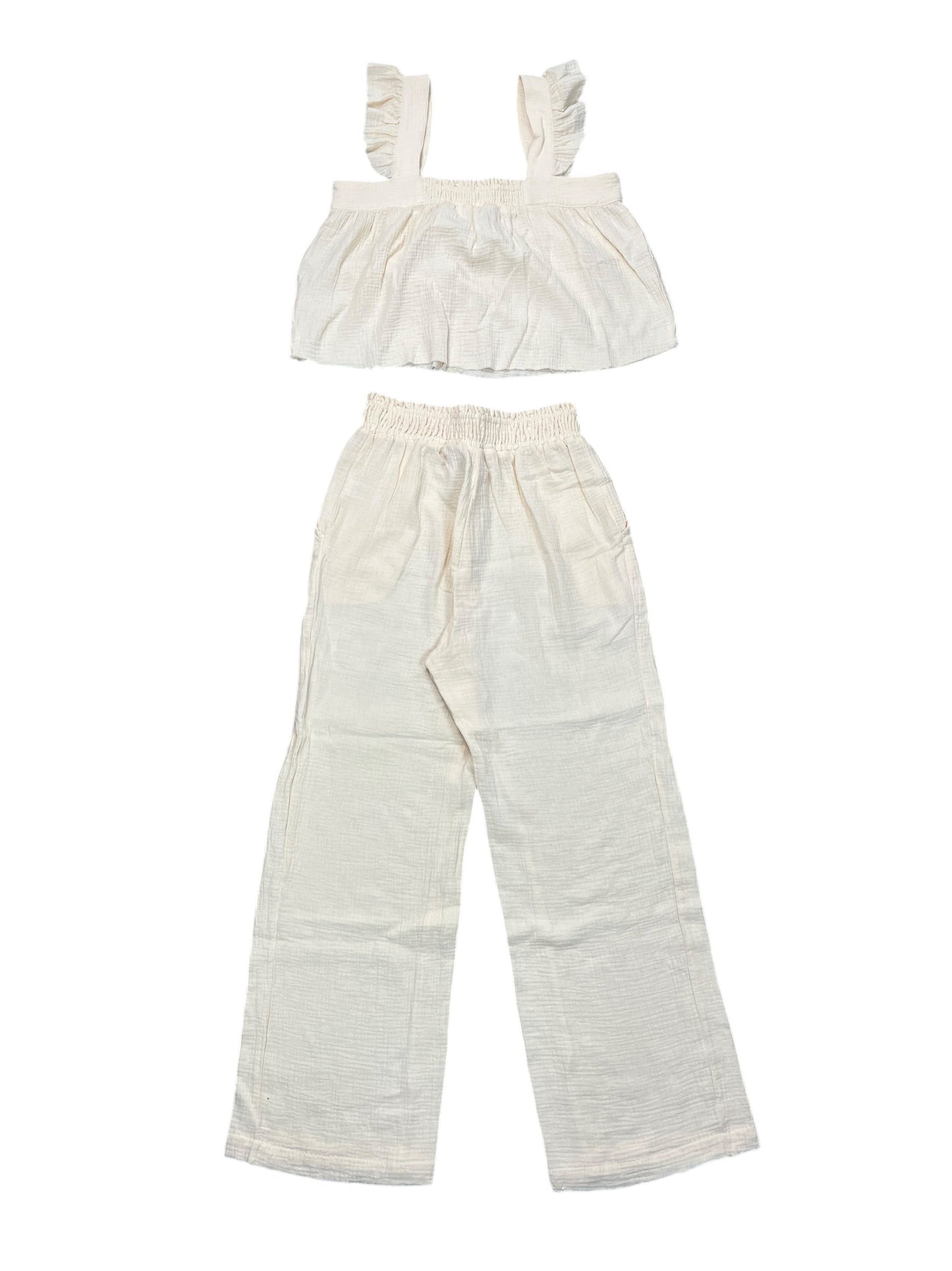 Pants Set 2Pc By New In In Cream, Size:M