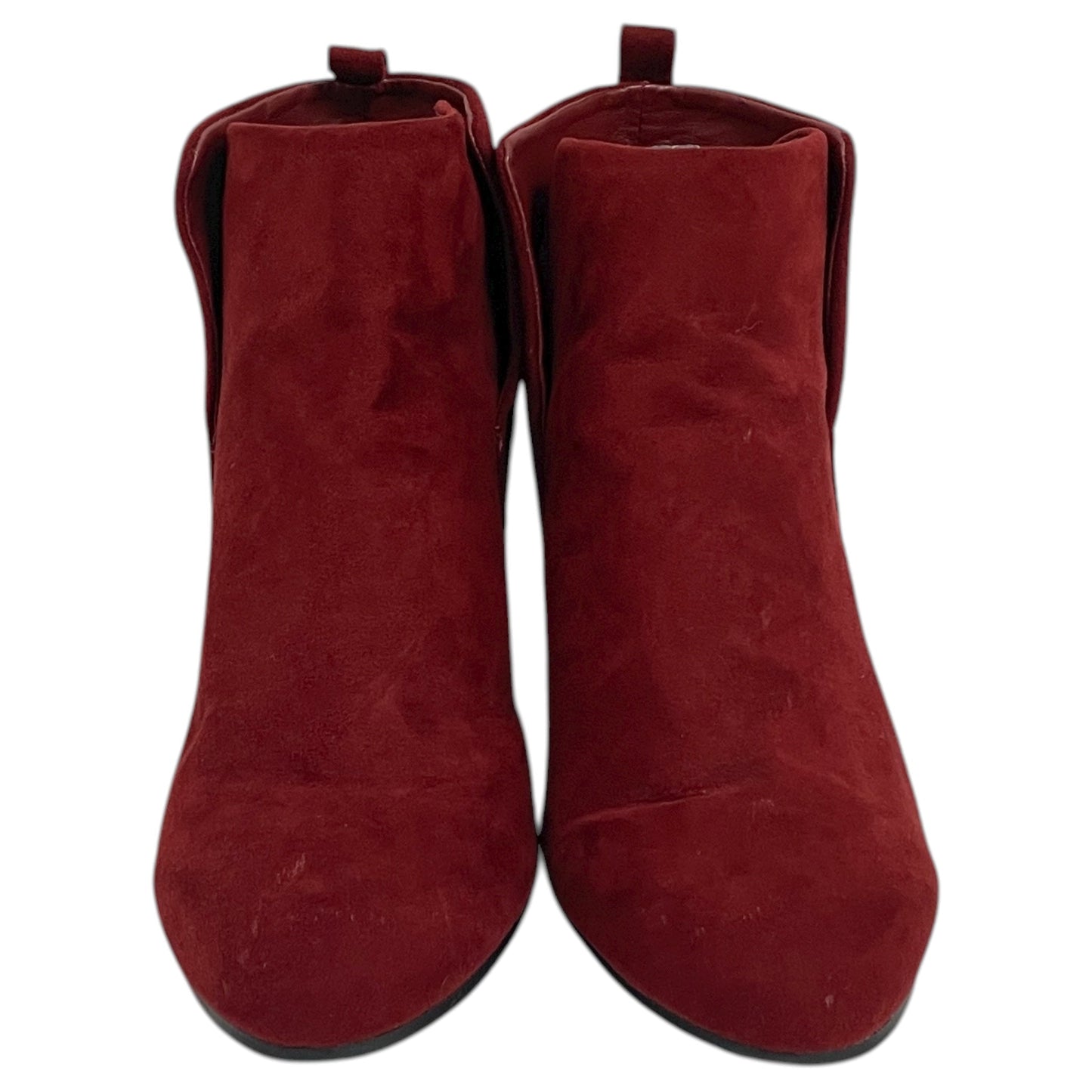 Boots Ankle Heels By Forever 21 In Red, Size:7.5