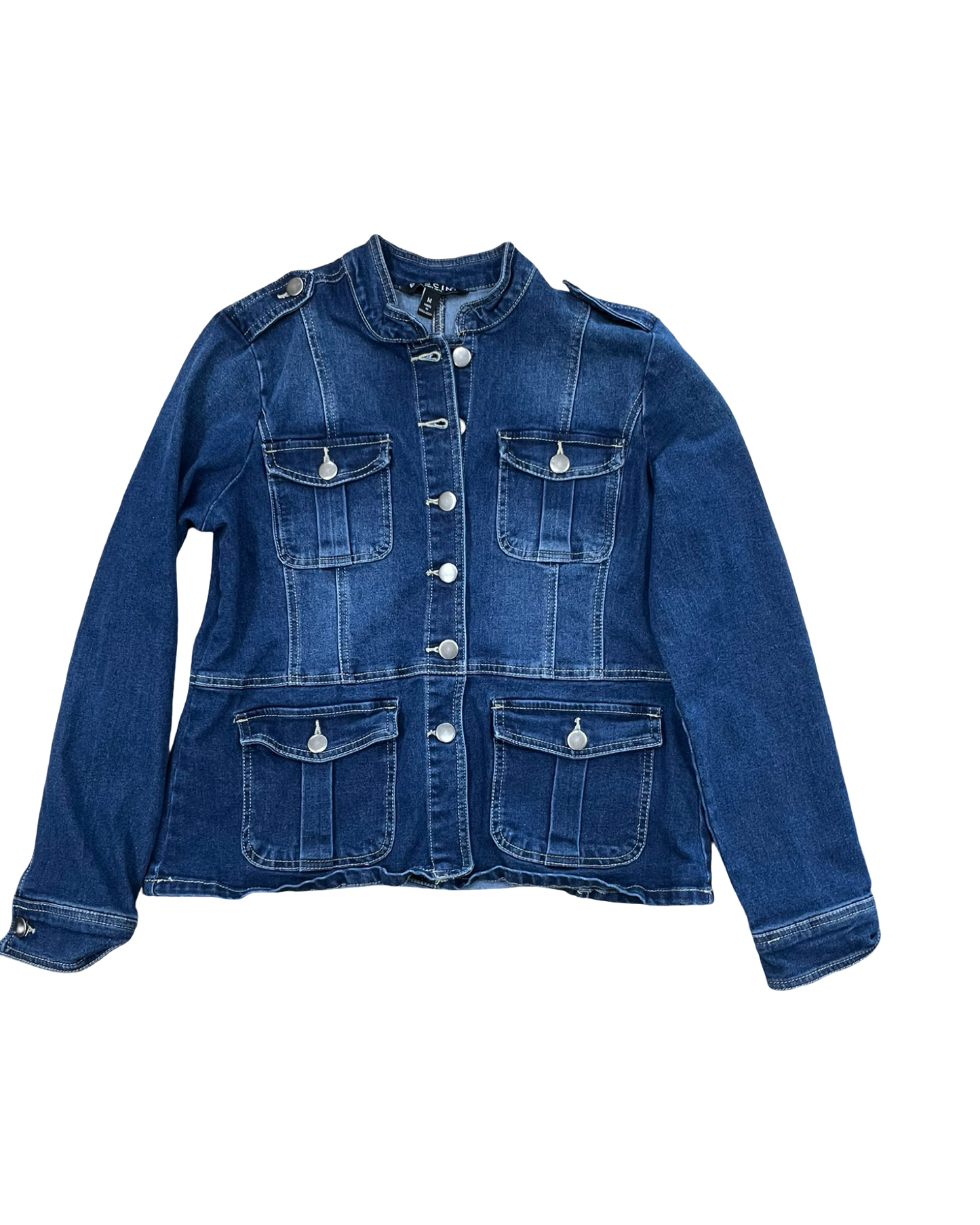 Jacket Denim By Baccini In Blue Denim, Size:M
