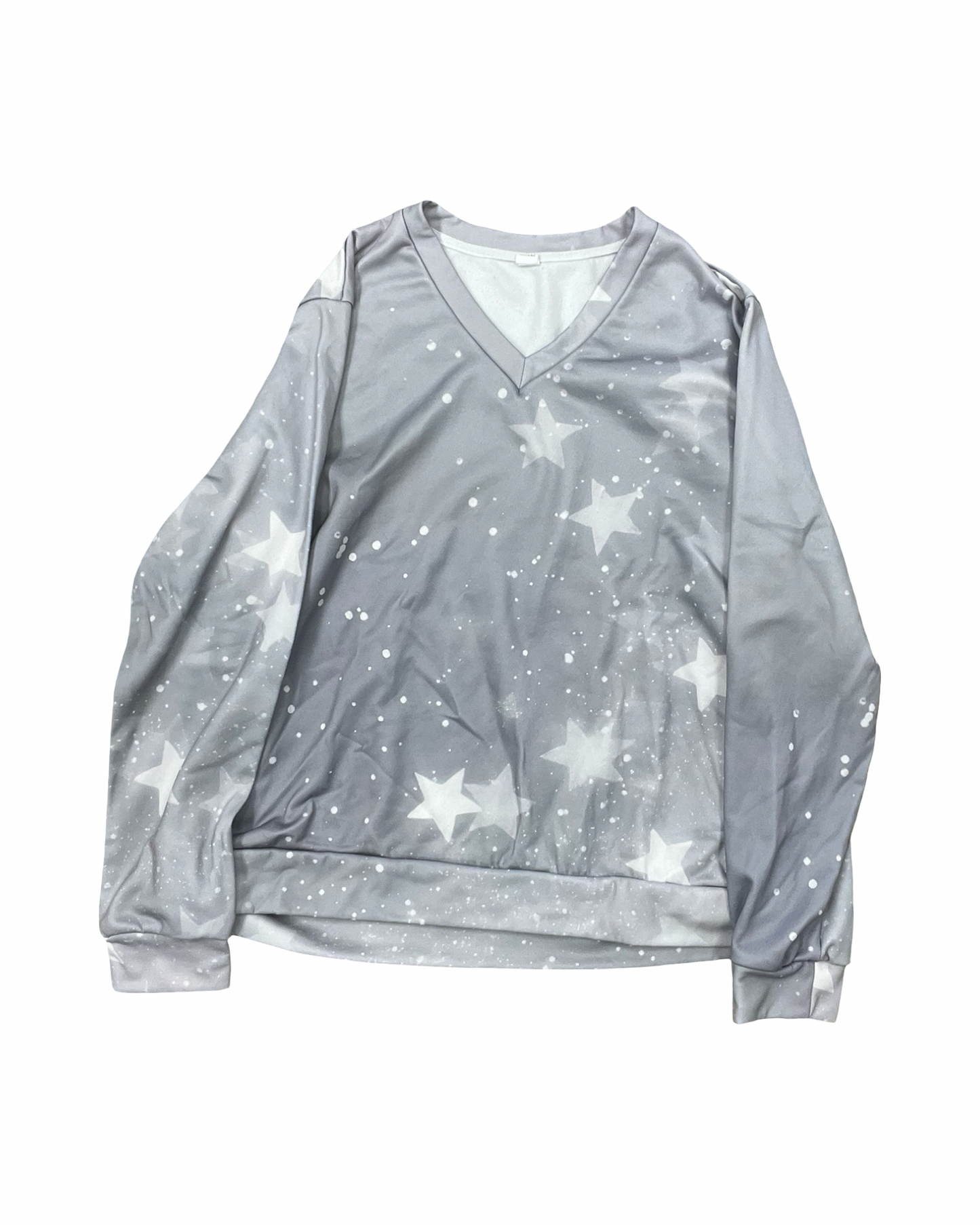 Top Ls By Clothes Mentor In Grey & White, Size:2X