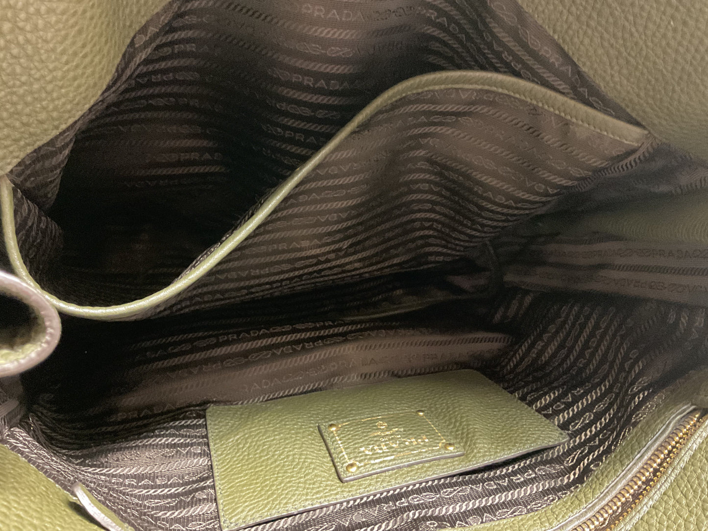 Handbag Luxury Designer By Prada In Green, Size:Large