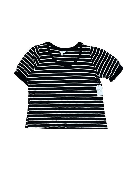 Top Ss By Time And Tru In Black & White, Size:Xl
