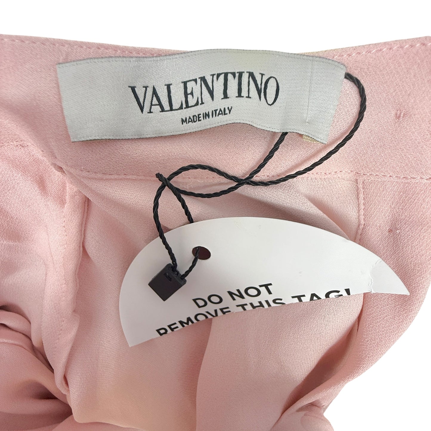 Ruffled Silk Crépe de Chine Mini Dress Luxury Designer By Valentino Garavani In Pink, Size: US 8/IT 44