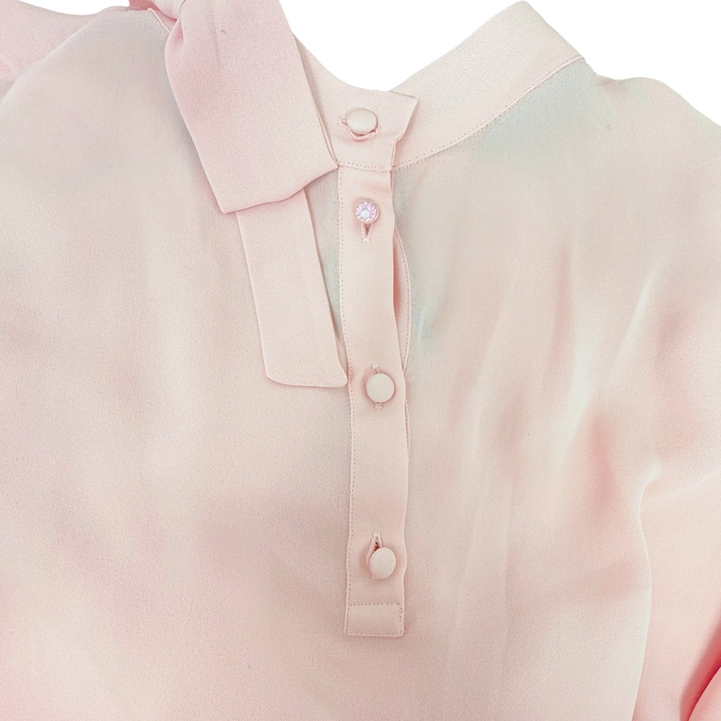 Ruffled Silk Crépe de Chine Mini Dress Luxury Designer By Valentino Garavani In Pink, Size: US 8/IT 44