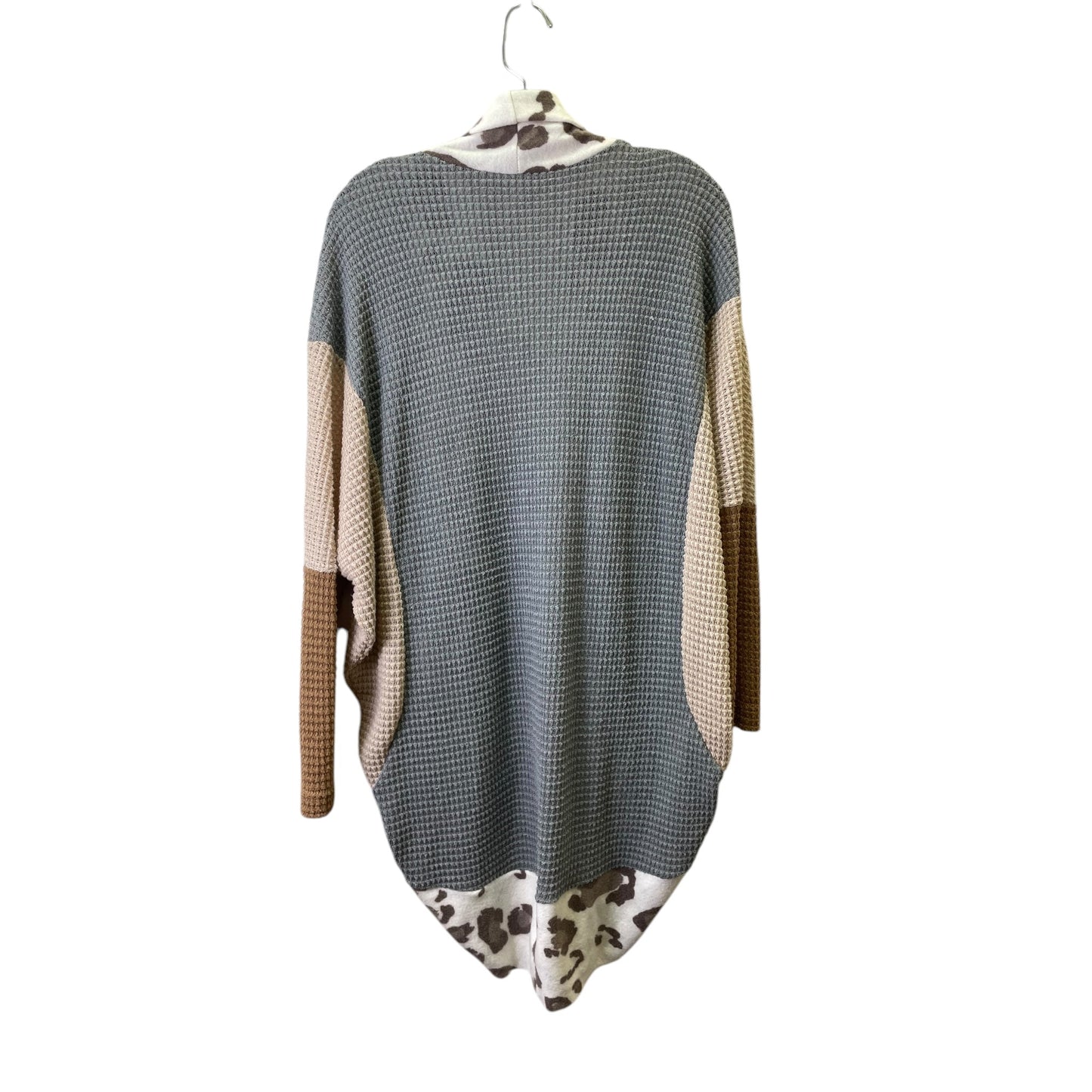 Cardigan By My Story In Grey & Tan, Size:Osfm