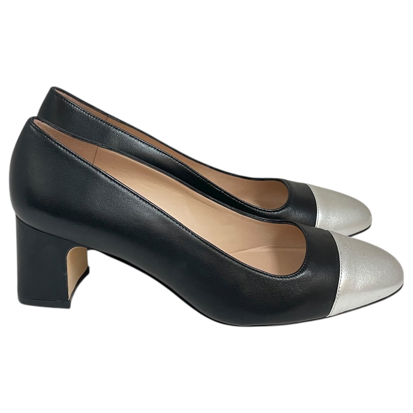 Shoes Designer By Stuart Weitzman In Black & Gold, Size:9