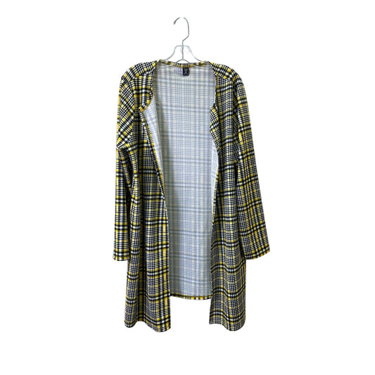 Cardigan By Shein In Black & Yellow, Size:2X