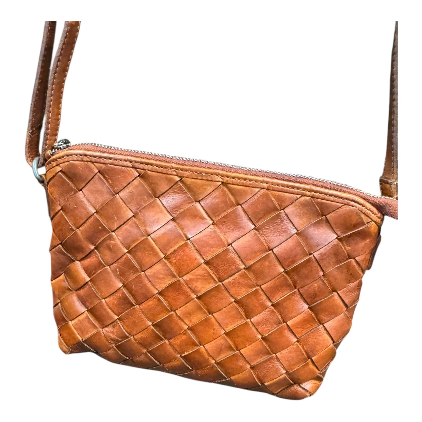 Crossbody Leather By Vilenca In Brown, Size:Large