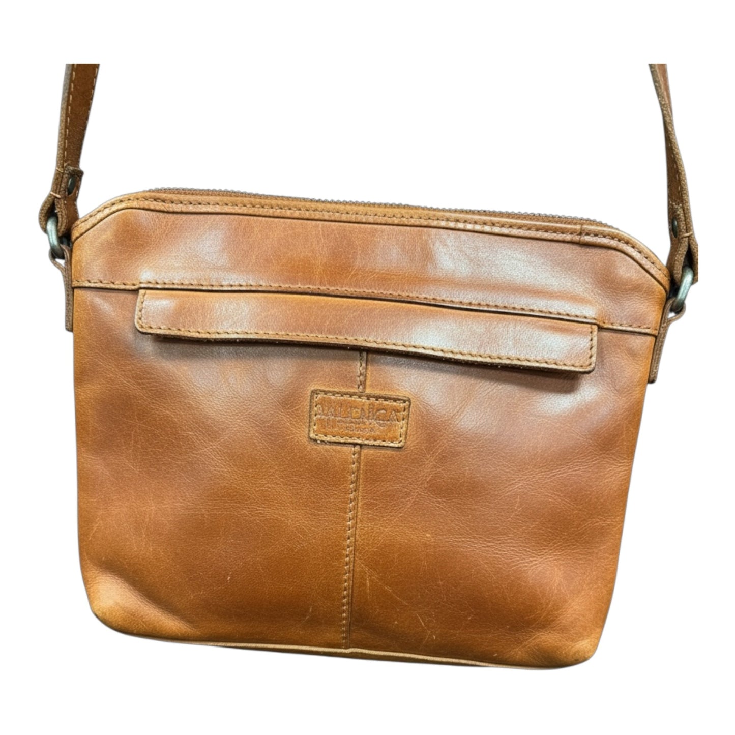 Crossbody Leather By Vilenca In Brown, Size:Large