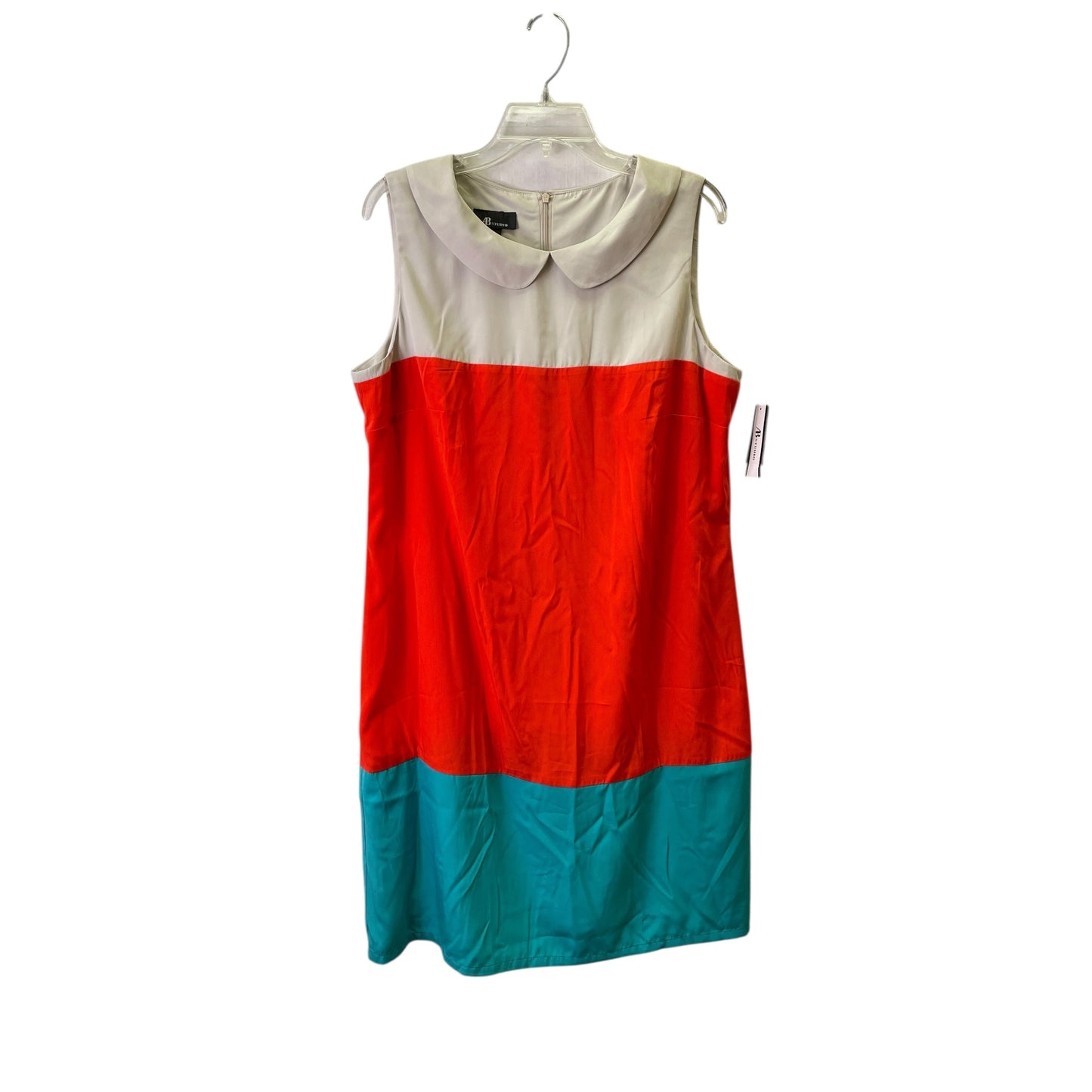 Dress Casual Short By Ab Studio In Orange & Tan, Size:Xl