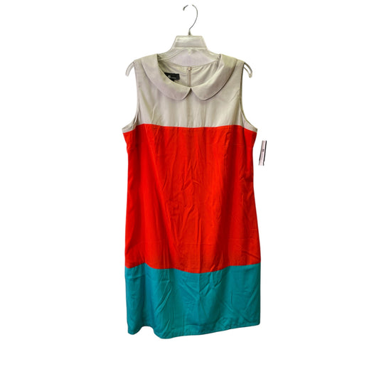 Dress Casual Short By Ab Studio In Orange & Tan, Size:Xl