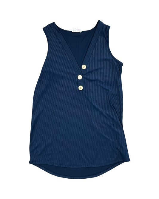 Top Sleeveless By Clothes Mentor In Navy, Size:S