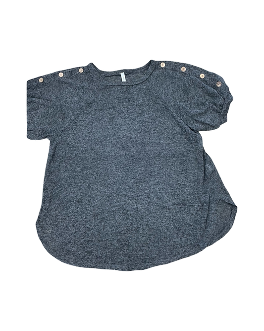 Top Ss By Emerald In Grey, Size:1X