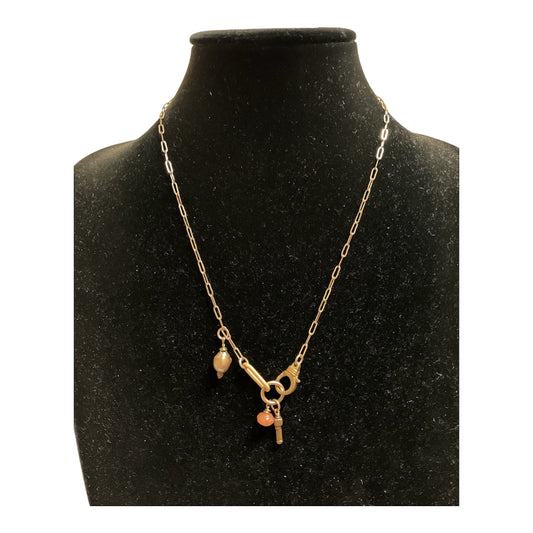 Necklace Statement By Cmc In Brown & Cream