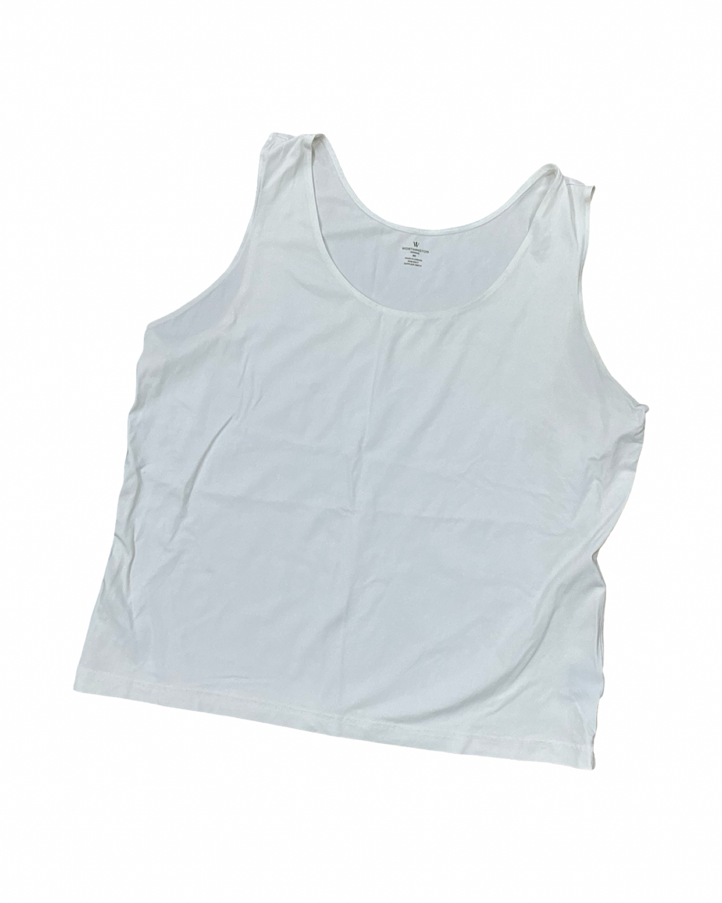 Top Sleeveless Basic By Worthington In White, Size:3X