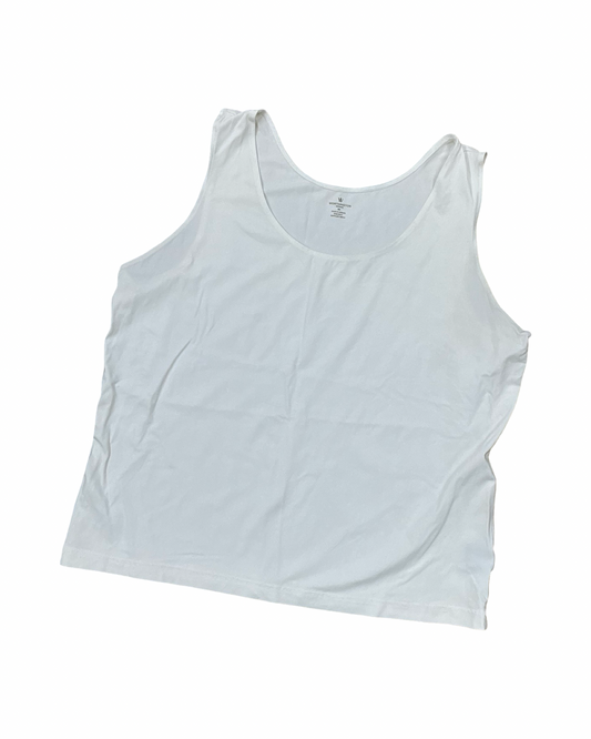 Top Sleeveless Basic By Worthington In White, Size:3X