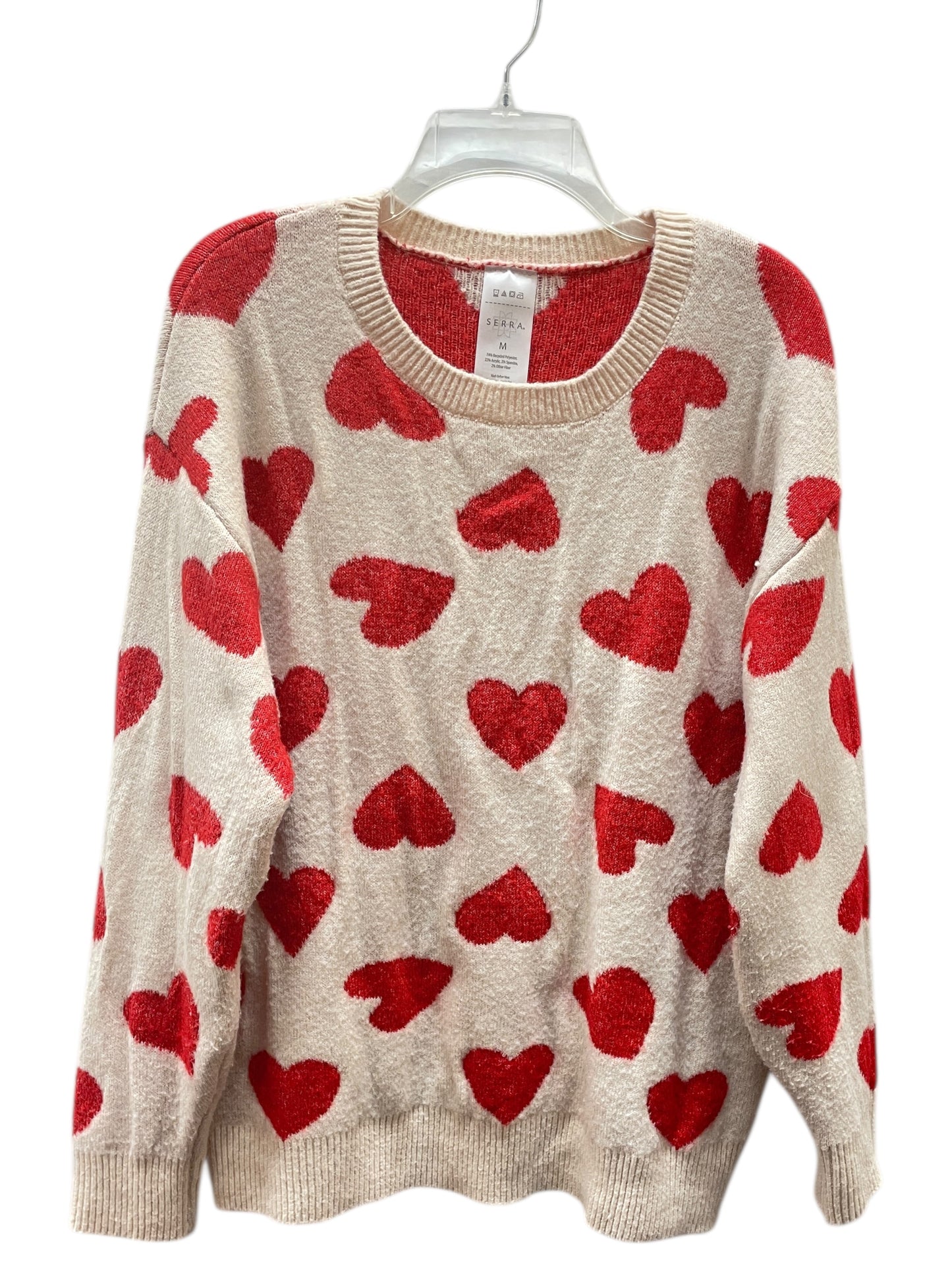 Sweater By Serra In Red & Tan, Size:M