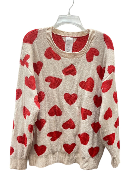 Sweater By Serra In Red & Tan, Size:M