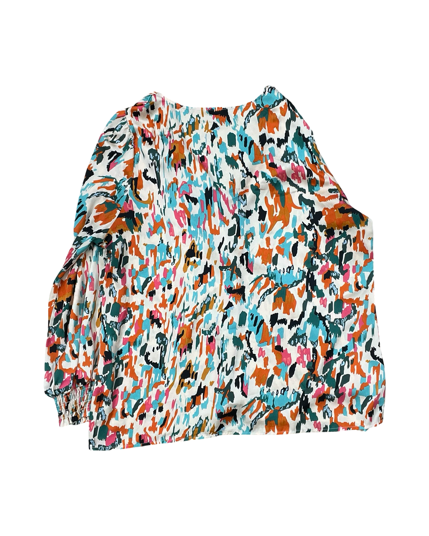Top Ls By Clothes Mentor In Cream & Orange, Size:Xl