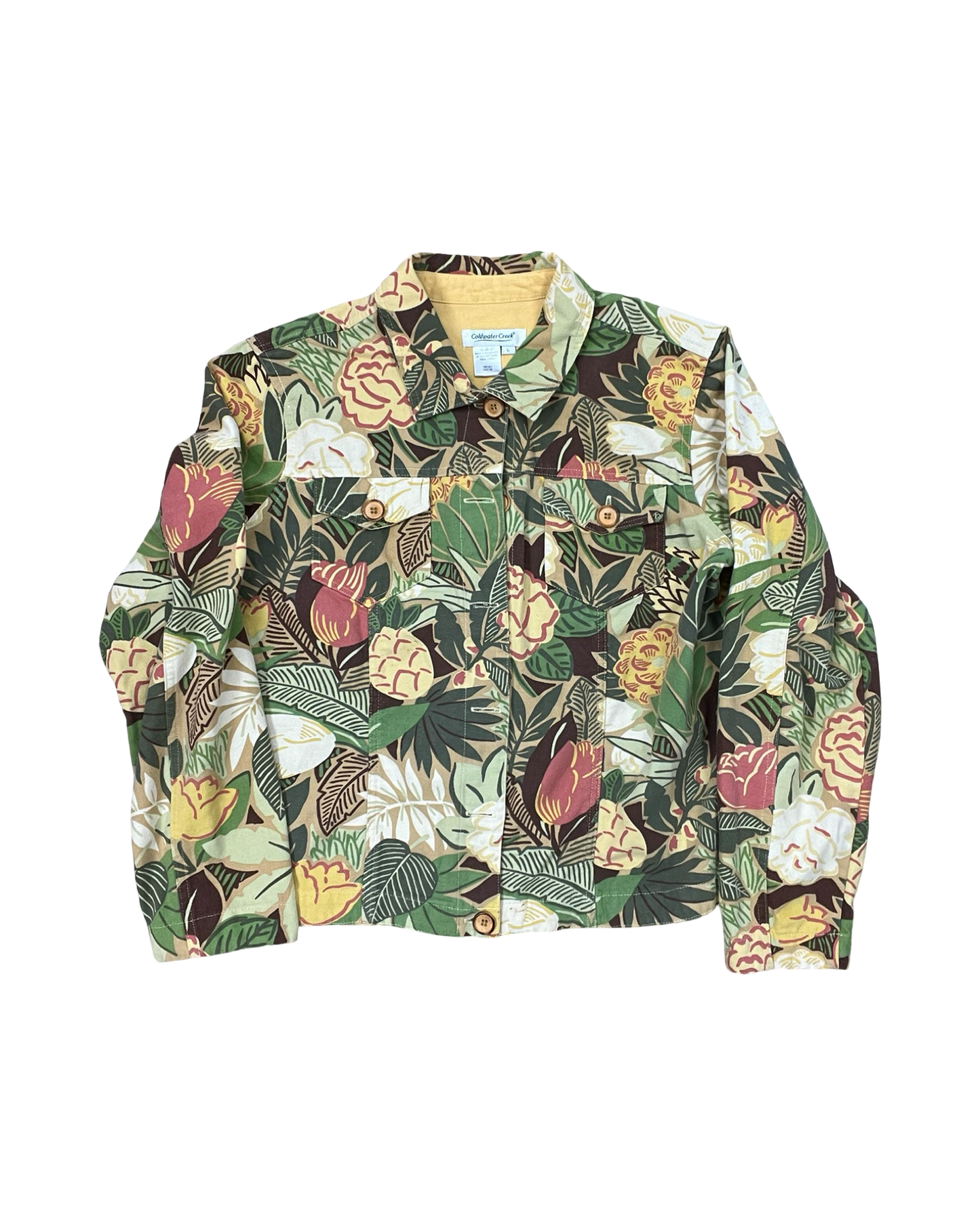 Jacket Other By Coldwater Creek In Green & Tan, Size:L