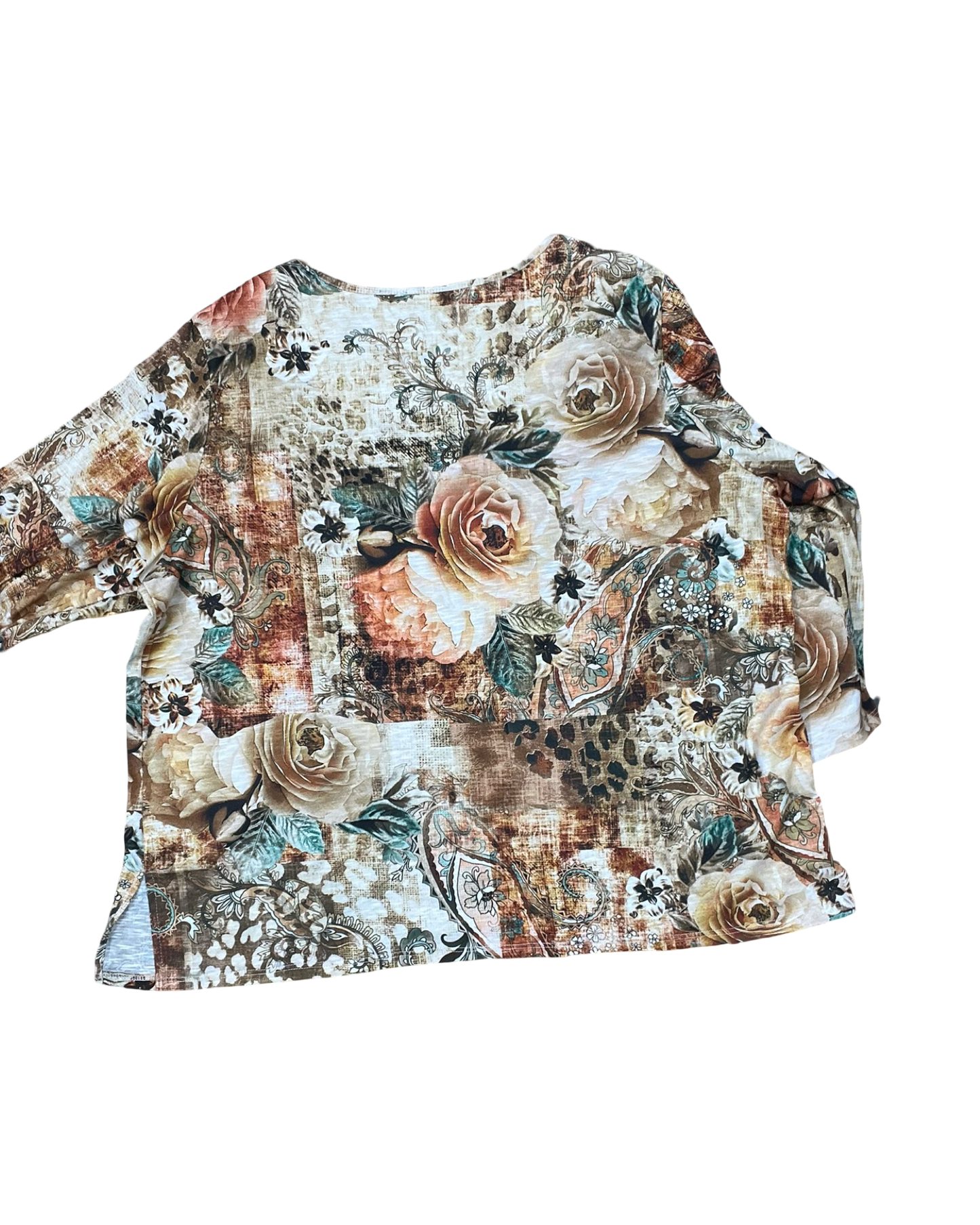 Top Ls By Alfred Dunner In Brown & Tan, Size:L
