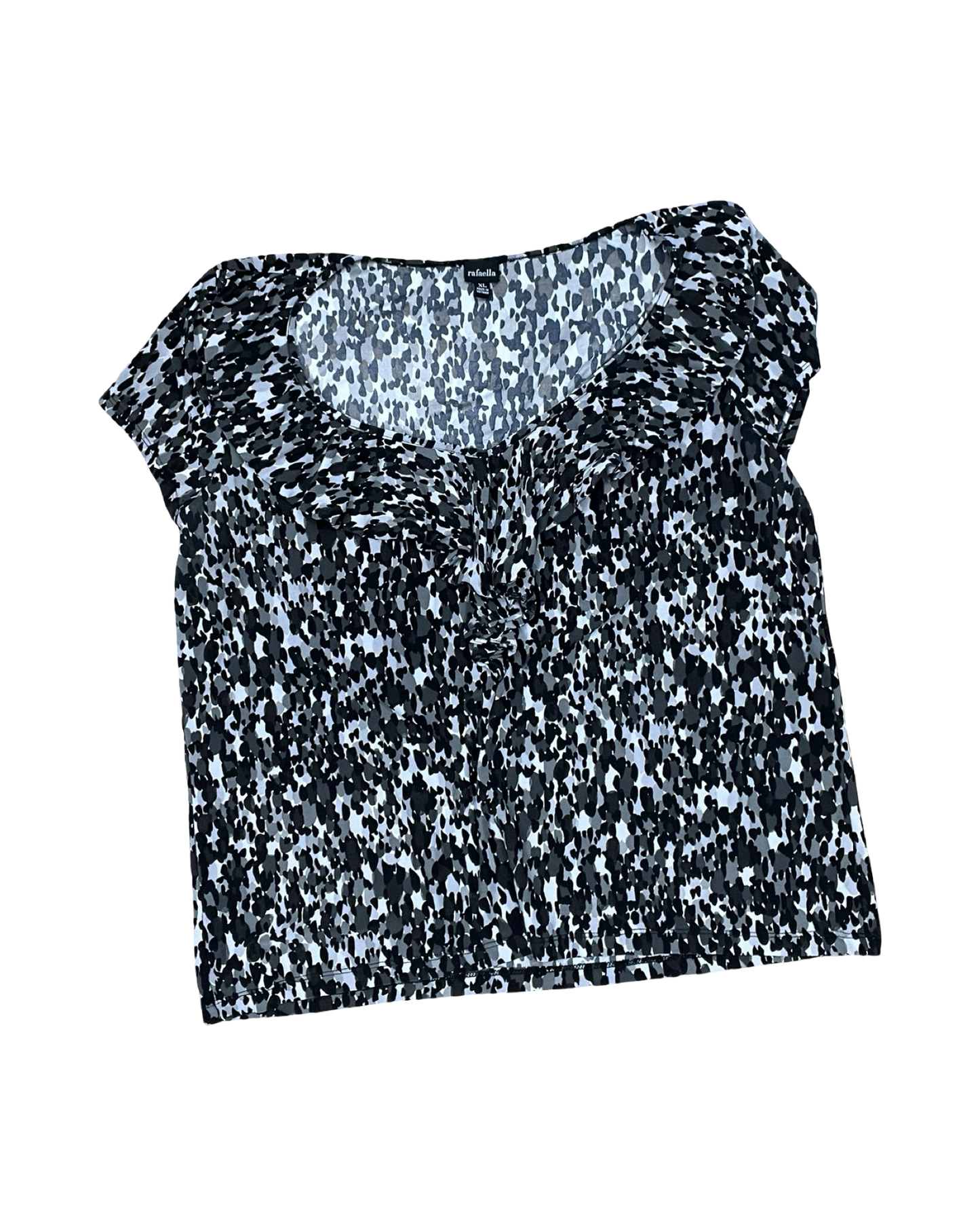 Top Ss By Rafaella In Black & Grey, Size:Xl