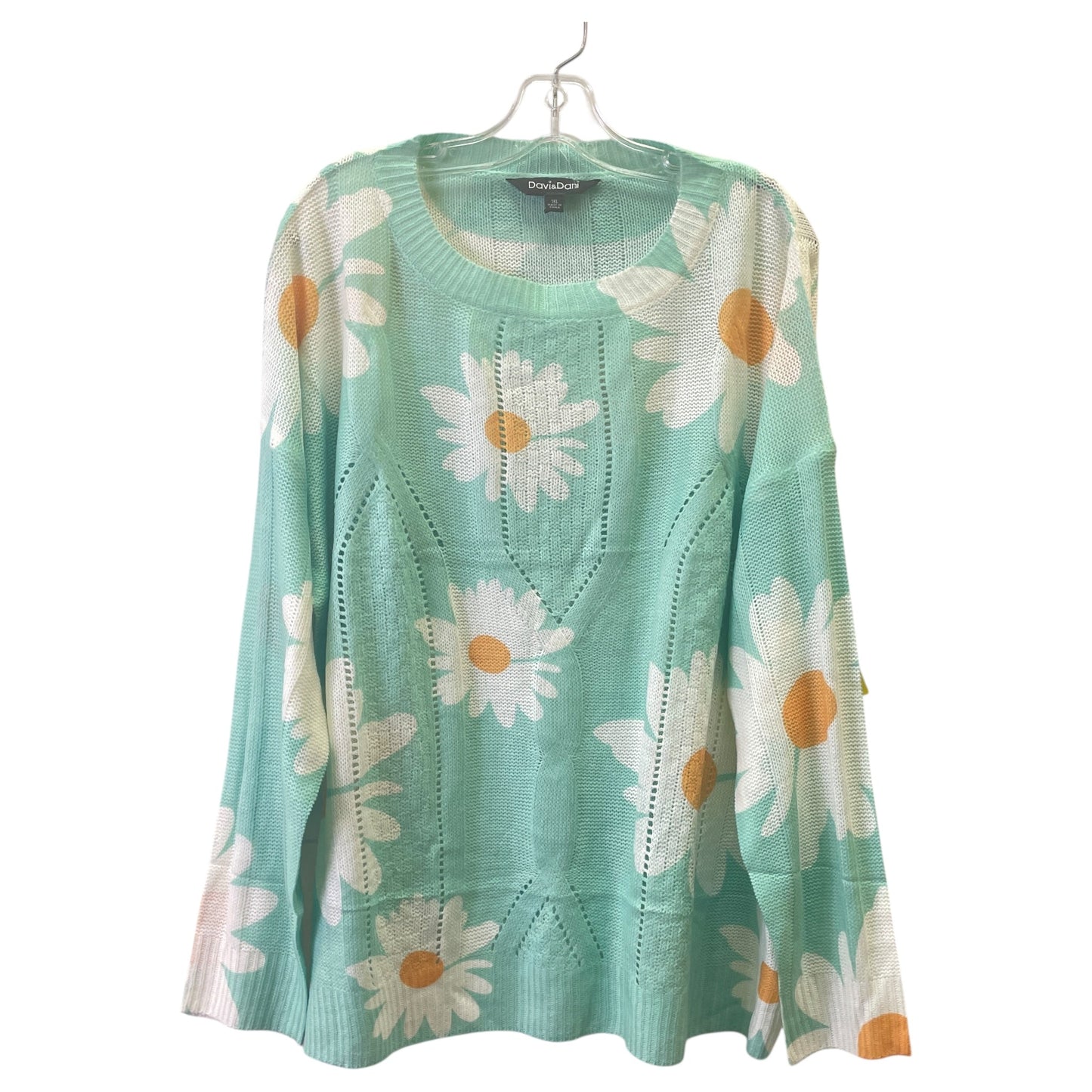 Sweater By Davi & Dani In Aqua, Size:1X