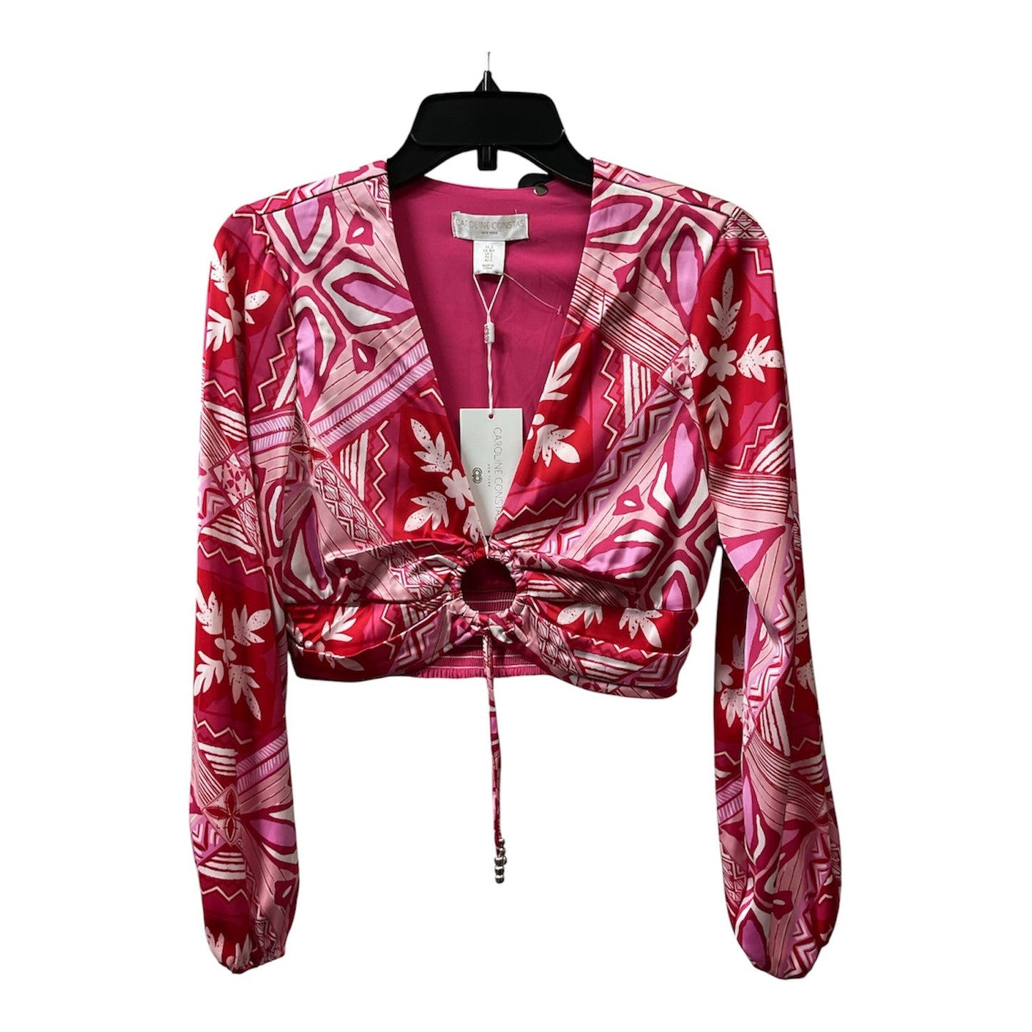 Blouse Ls By Cmb In Pink & Red, Size:S