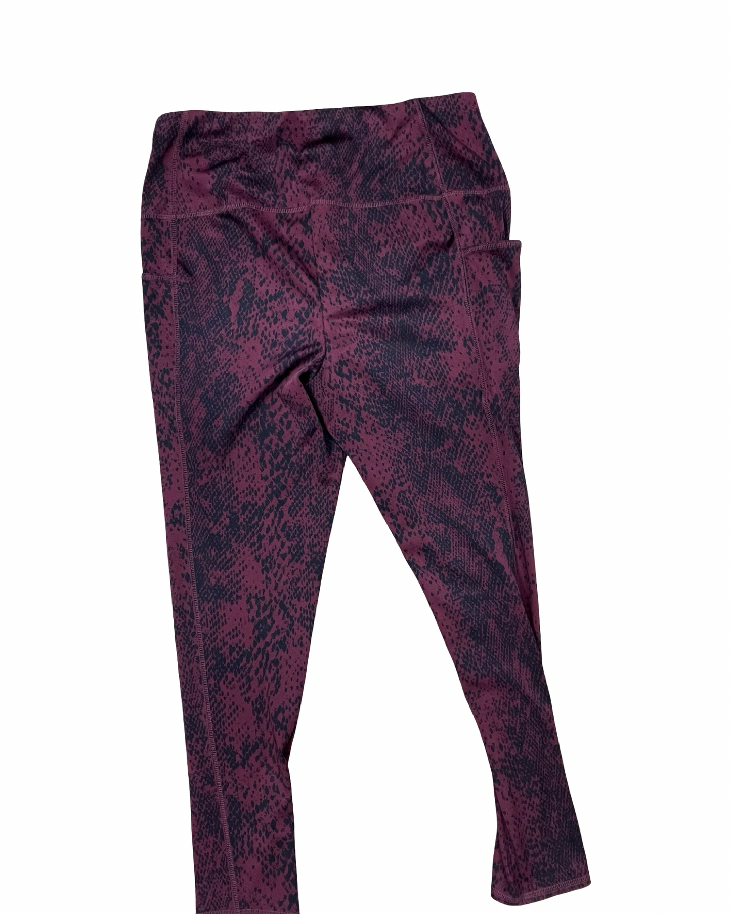 Athletic Leggings By Zenergy By Chicos In Black & Red, Size:L