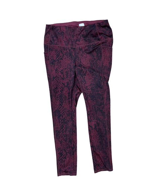 Athletic Leggings By Zenergy By Chicos In Black & Red, Size:L