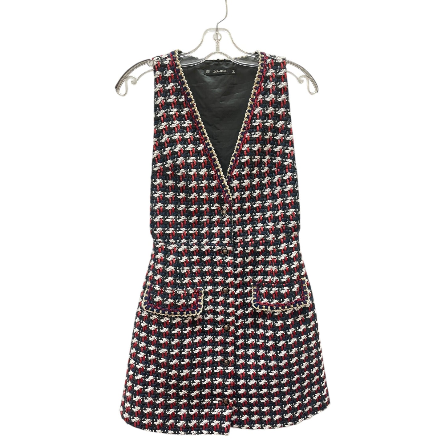 Dress Casual Short By Zara Basic In Blue & Red, Size:Xs