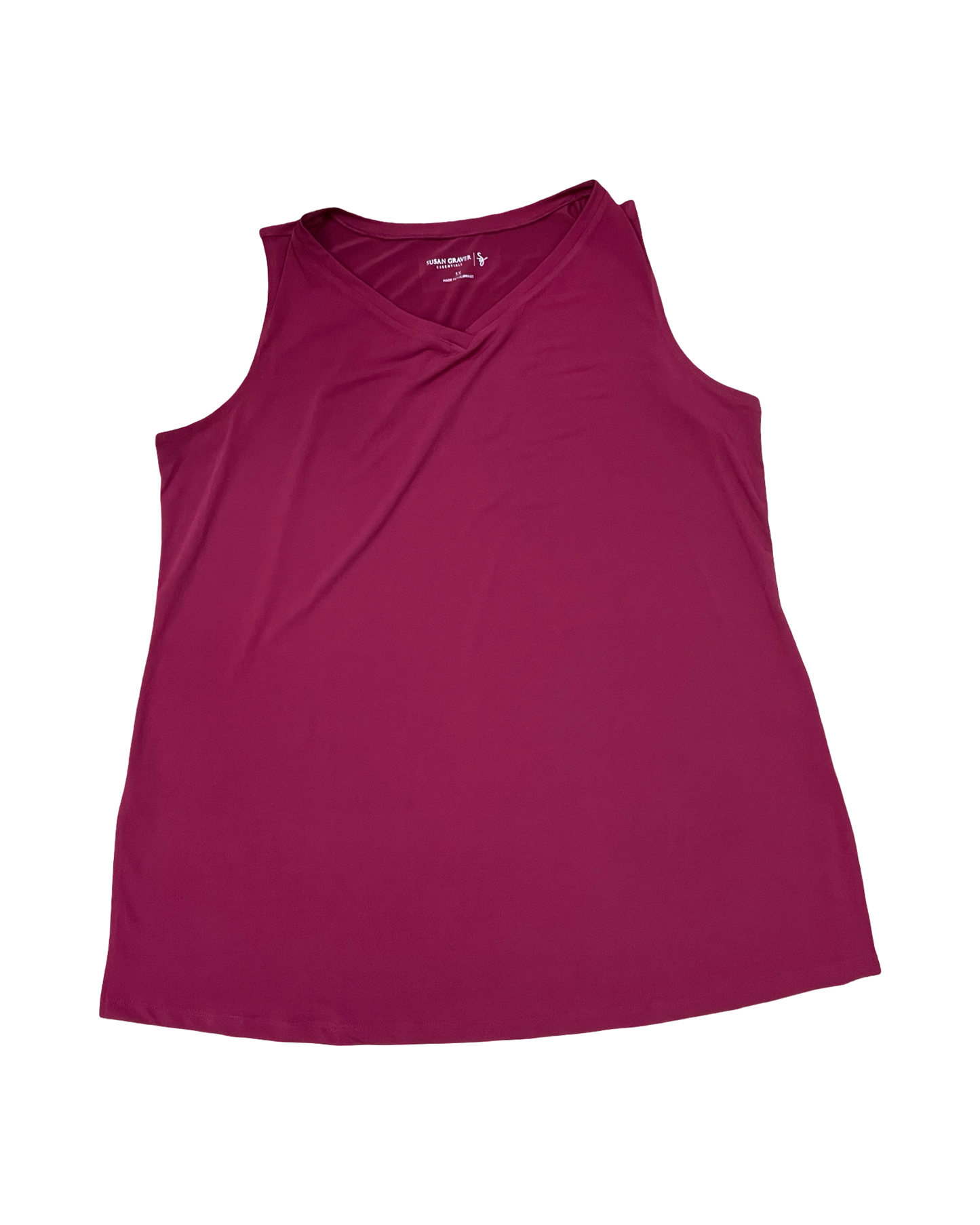 Top Cami By Susan Graver In Red, Size:1X
