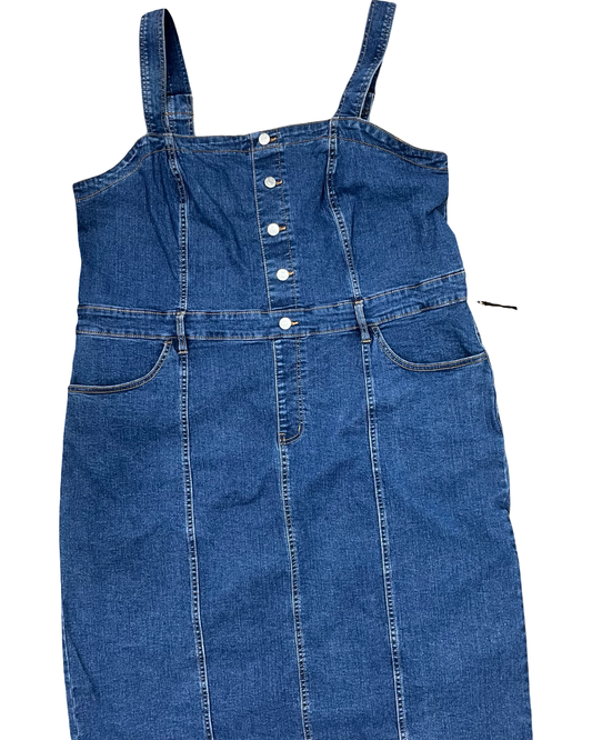 Dress Casual Maxi By Ava & Viv In Blue Denim, Size:2X