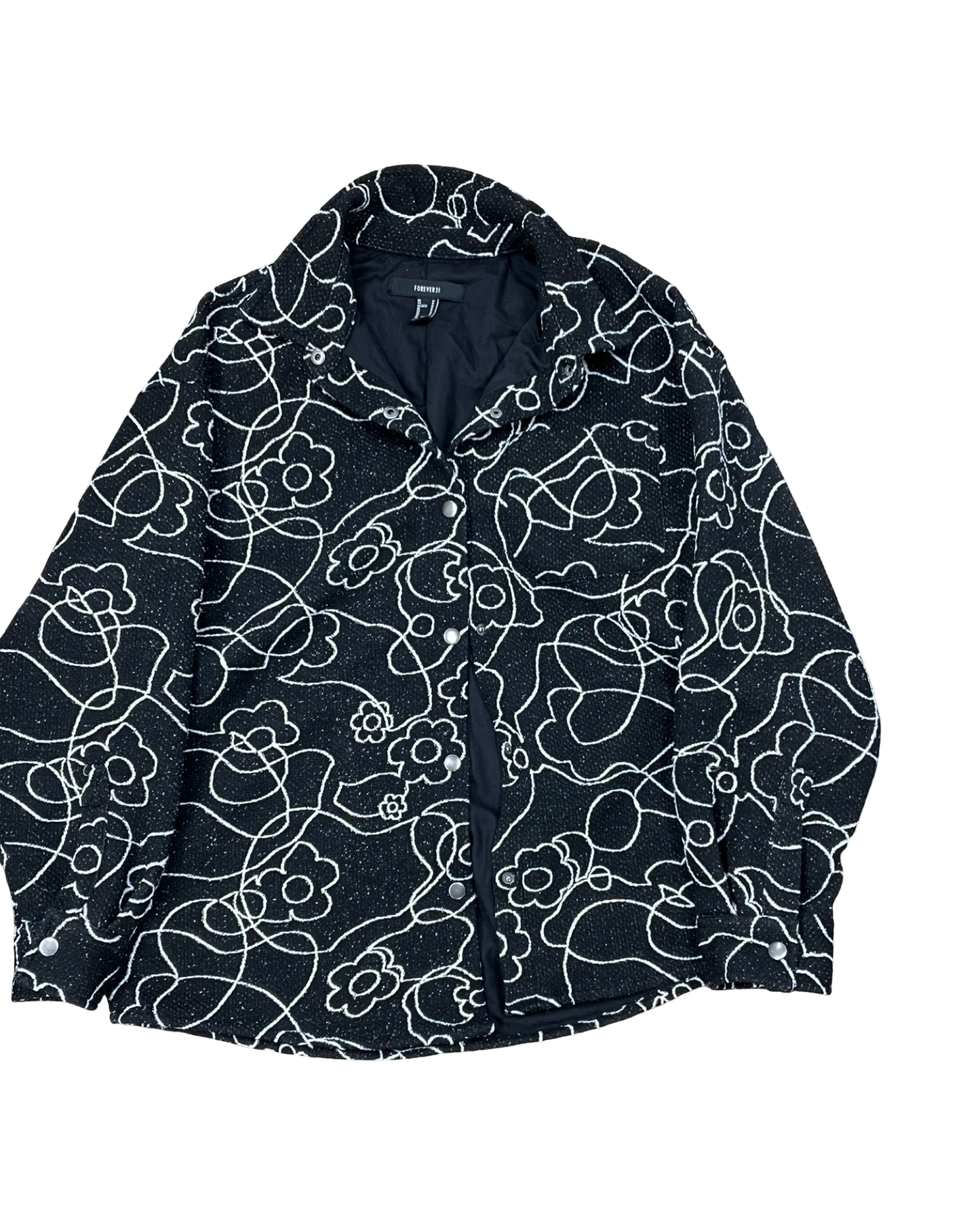 Jacket Other By Forever 21 In Black & White, Size:M