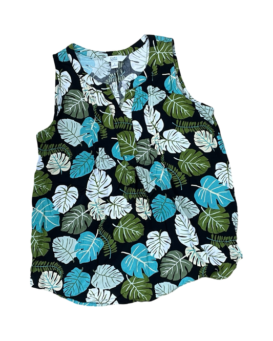 Top Sleeveless By Croft And Barrow In Black & Green, Size:S