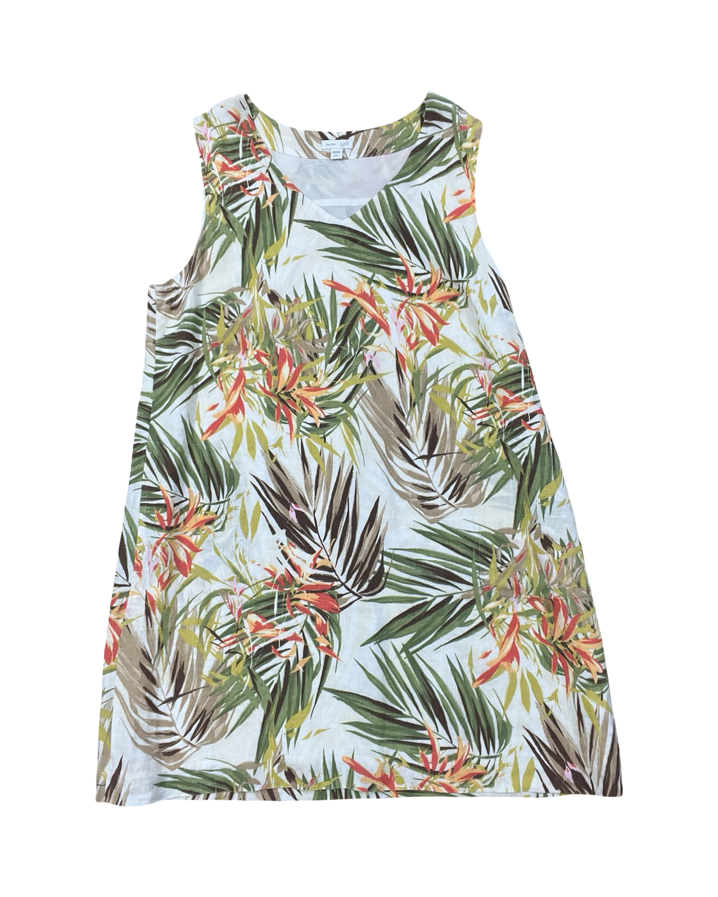 Dress Casual Midi By J. Jill In Tropical Print, Size:Lp