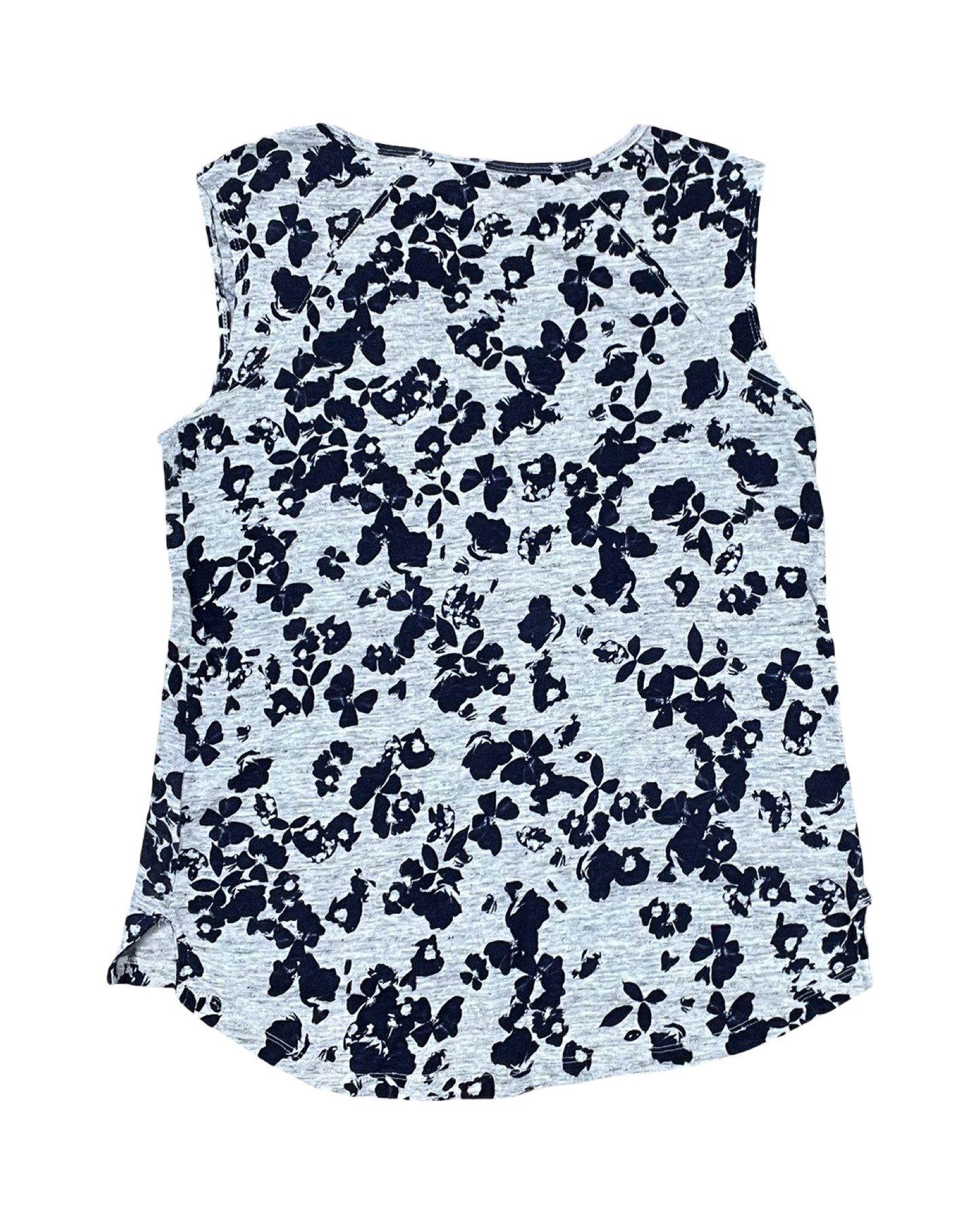 Top Sleeveless By St Tropez In Blue & Grey, Size:M