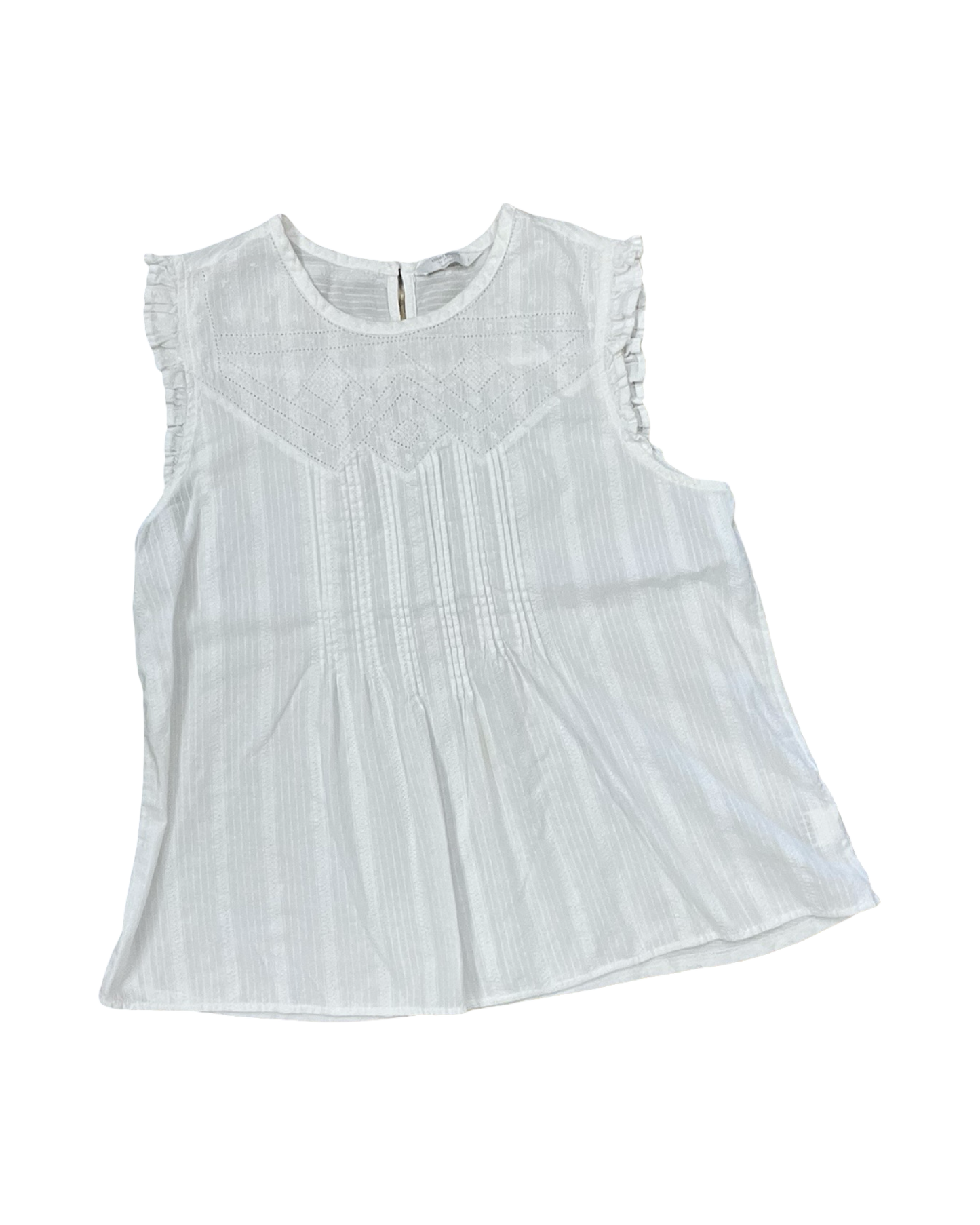 Top Sleeveless By Lucky Brand In White, Size:L