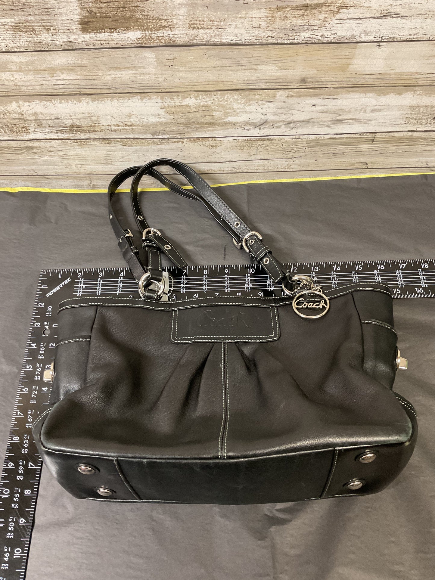 Handbag Designer By Coach In Black, Size:Medium