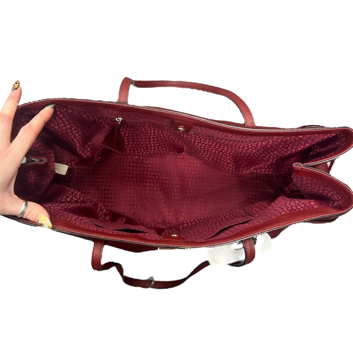 Handbag Designer By Kate Spade In Maroon, Size:Large