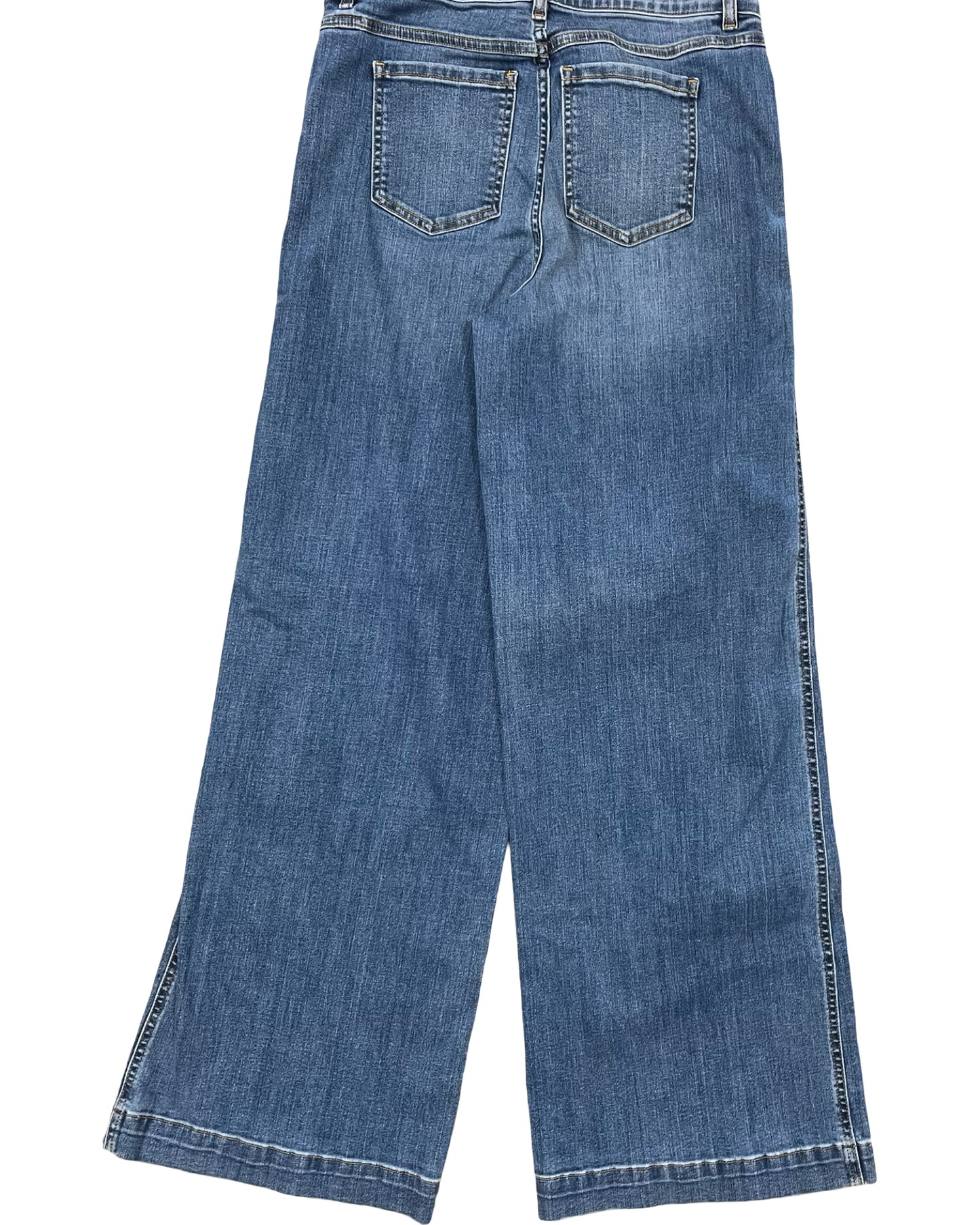 Jeans Wide Leg By Spanx In Blue Denim, Size:M