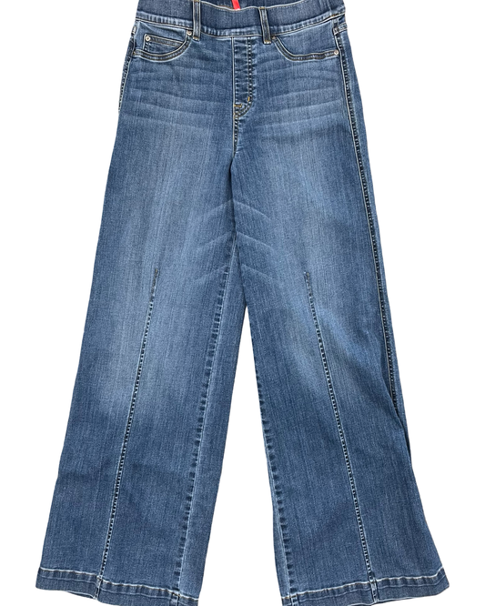 Jeans Wide Leg By Spanx In Blue Denim, Size:M