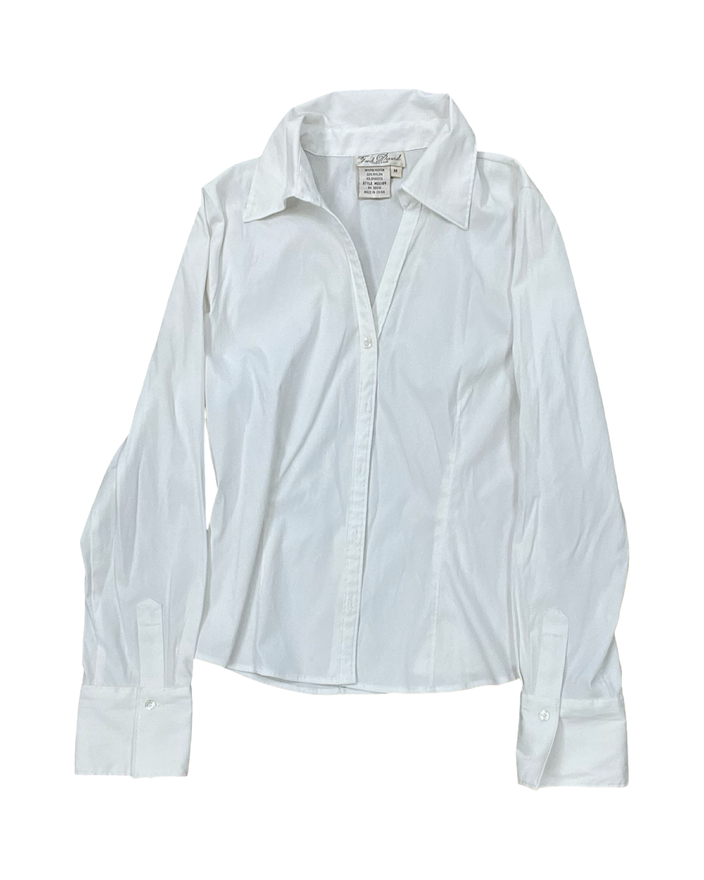 Blouse Ls By Fred David In White, Size:M
