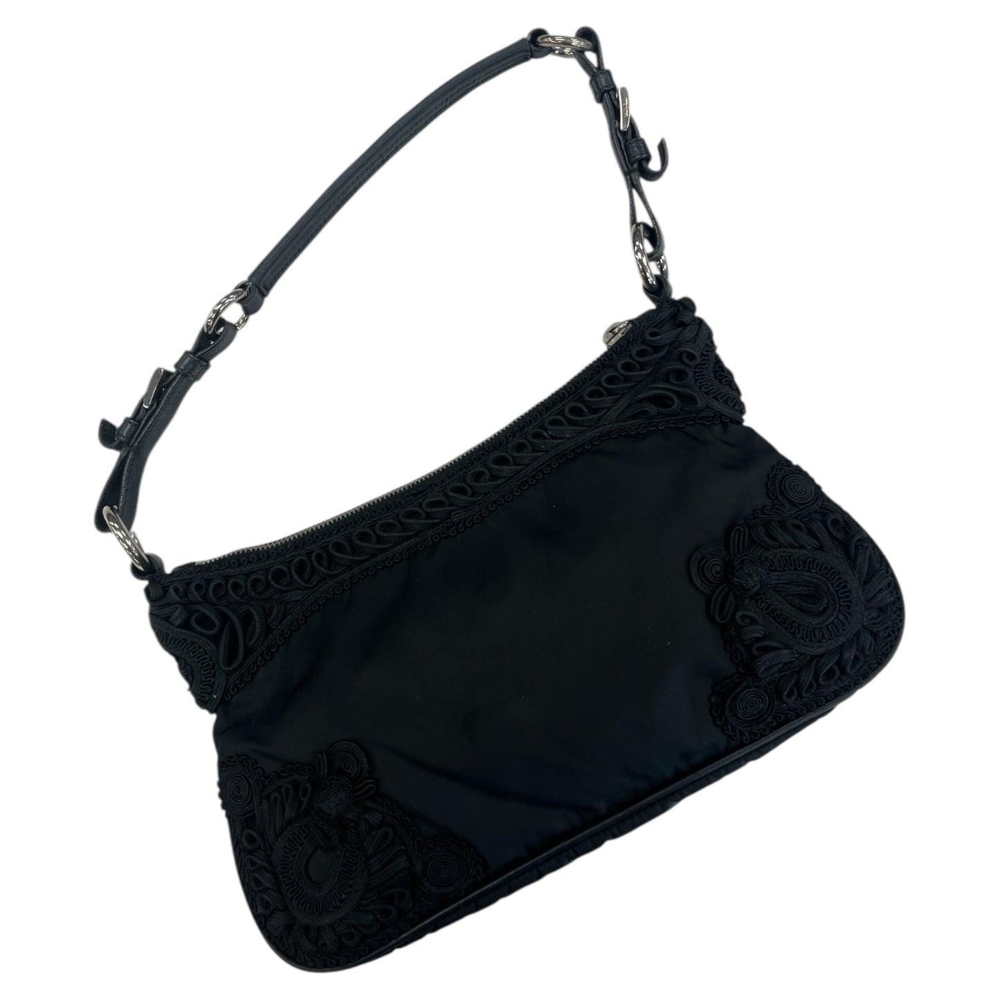 Handbag Luxury Designer By Prada In Black, Size:Small