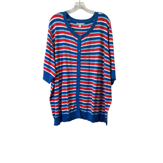 Sweater Ss By Woman Within In Blue & Red, Size:4X