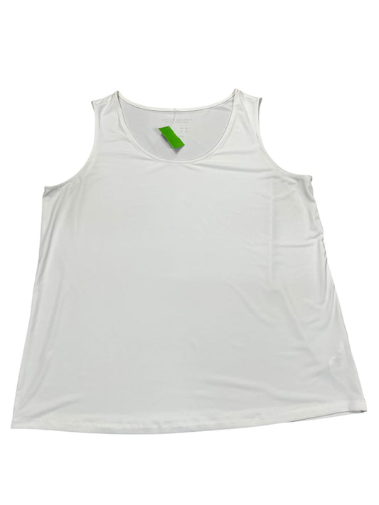 Tank Top By Susan Graver In White, Size:1X