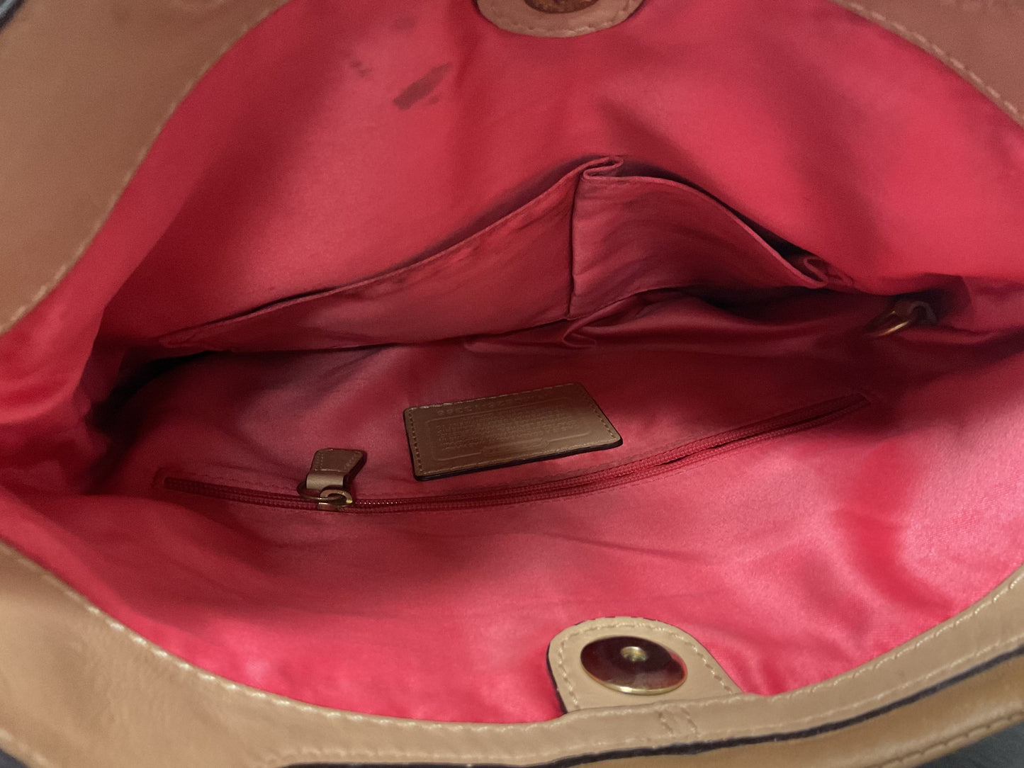 Crossbody Designer By Coach In Tan, Size:Medium